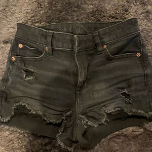 American Eagle Outfitters Dark Gray Distressed Jean Shorts